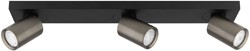 Pragmalux opbouwarmatuur Esta rechthoek drievoudig kantelbaar Ø55 zwart RAL9004/bronze RAL7048 - incl. GU10 Fitting
