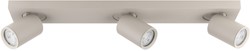 Pragmalux opbouwarmatuur Esta rechthoek drievoudig kantelbaar Ø55 khaki RAL1019 - incl. GU10 Fitting
