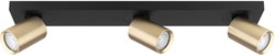 Pragmalux opbouwarmatuur Esta rechthoek drievoudig kantelbaar Ø55 zwart RAL9004/messing RAL1001 - incl. GU10 Fitting