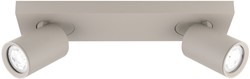 Pragmalux opbouwarmatuur Esta rechthoek dubbel kantelbaar Ø55 khaki RAL1019 - incl. GU10 Fitting