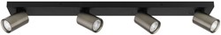 Pragmalux opbouwarmatuur Esta rechthoek viervoudig kantelbaar Ø55 zwart RAL9004/bronze RAL7048 - incl. GU10 Fitting