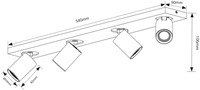 Pragmalux opbouwarmatuur Esta rechthoek viervoudig kantelbaar Ø55 zwart RAL9004 - incl. GU10 Fitting-1