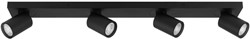 Pragmalux opbouwarmatuur Esta rechthoek viervoudig kantelbaar Ø55 zwart RAL9004 - incl. GU10 Fitting