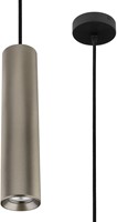 Pragmalux pendelarmatuur Fendi pendellengte 120cm bronze RAL7048 diamond knurling met zwarte plafondkap - incl. GU10 Fitting
