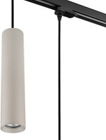 Pragmalux 3-fase rail pendelarmatuur Fendi pendellengte 120cm khaki RAL1019 met zwarte adapter - incl. GU10 Fitting