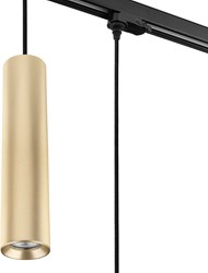 Pragmalux 3-fase rail pendelarmatuur Fendi pendellengte 120cm messing RAL1001 diamond knurling met zwarte adapter - incl. GU10 Fitting