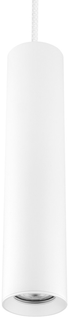 Pragmalux pendellampe Fendi med en hvid RAL9003 i længde 120 cm med hvid loftsrose - inkl. GU10 Montering