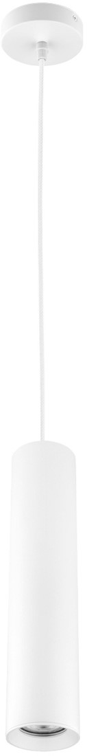Pragmalux pendellampe Fendi med en hvid RAL9003 i længde 120 cm med hvid loftsrose - inkl. GU10 Montering