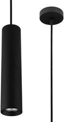 Pragmalux pendelarmatuur Fendi pendellengte 120cm zwart RAL9004 met zwarte plafondkap - incl. GU10 Fitting