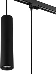 Pragmalux 3-fase rail pendelarmatuur Fendi pendellengte 120cm zwart RAL9004 met zwarte adapter- incl. GU10 Fitting