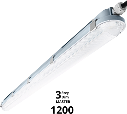 Pragmalux LED TL Waterdicht Armatuur Hermes IP66 120cm 35W 4000K 5100lm (2x36W) 3-STEP DIM (100-10%-uit) MASTER