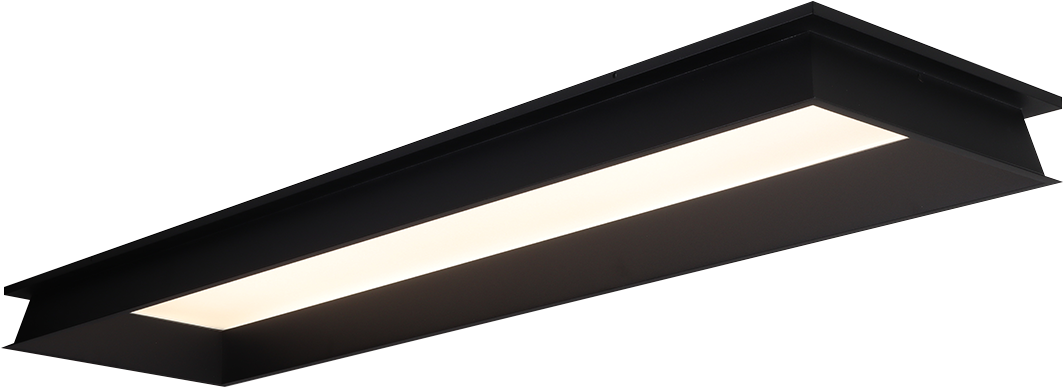 Pragmalux LED-panel indbygget ramme Kuppel 30x120cm sort RAL9005