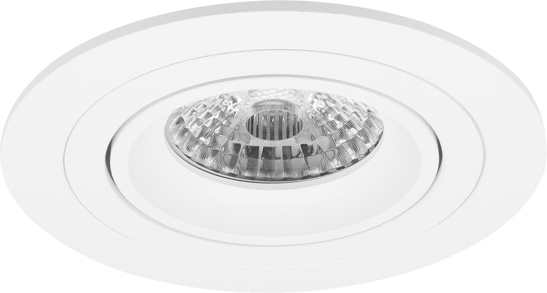 Pragmalux forsænket plads med bladfjedre Alpha Round Tiltable hvid RAL9003 - inkl. GU10 Fitting
