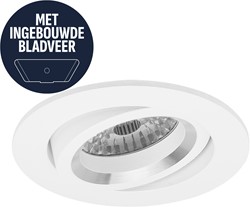 Pragmalux Inbouwspot met bladveren Aura Rond Kantelbaar wit RAL9003 - Incl. GU10 Fitting