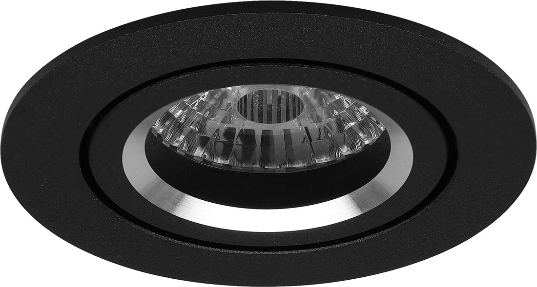 Pragmalux indbygget spotlight med bladfjedre Aura Round Tiltable sort RAL9004 - inkl. GU10 Fitting