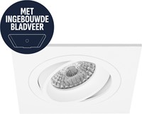 Pragmalux Inbouwspot met bladveren Boxy Vierkant Kantelbaar wit RAL9003 - Incl. GU10 Fitting