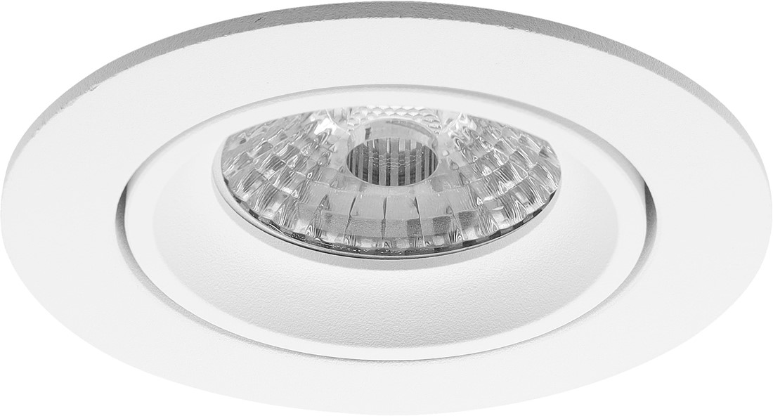 Pragmalux indbygget spotlight med bladfjedre Delta Round Tiltable hvid RAL9003 - inkl. GU10 Fitting