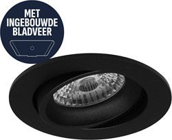 Pragmalux Inbouwspot met bladveren Delta Rond Kantelbaar zwart RAL9004 - Incl. GU10 Fitting