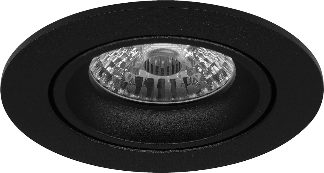 Pragmalux indbygget spotlight med bladfjedre Delta Round Vendbar sort RAL9004 - inkl. GU10 Montering