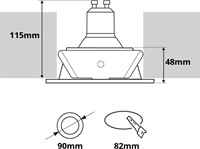 Pragmalux Inbouwspot met bladveren Mido Rond zwart RAL9004/goud RAL1003 - Incl. GU10 Fitting-1
