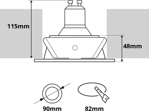 Pragmalux Inbouwspot met bladveren Mido Rond zwart RAL9004 - Incl. GU10 Fitting-1