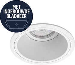 Pragmalux Inbouwspot met bladveren Mido Rond wit RAL9003 - Incl. GU10 Fitting