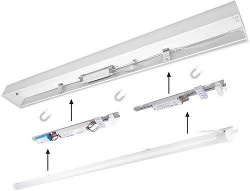 Pragmalux Re-light kit T5/T8 LED module 1129mm 16-24W 2900-4400lm 3000-4000K 2-CCT + Philips driver + Noodmodule 1uur zelftest-9