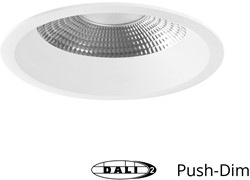 Pragmalux LED Downlight Mondial IP54 facet wit verdiept 19,5W 2450lm 3000K-3500K-4000K 3-CCT CRI>90 UGR<19 60D BØ176 - GØ150-160 +TCI DALI Driver