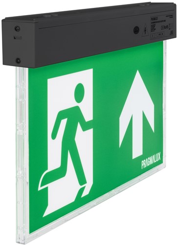 Pragmalux UNI Noodverlichting Vluchtwegverlichting 3W 60lm 24m LifePO4 1uur Zwart Zelftest-1