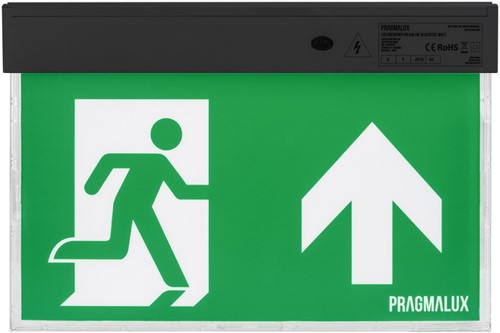 Pragmalux UNI Noodverlichting Vluchtwegverlichting 3W 60lm 24m LifePO4 1uur Zwart Zelftest-2