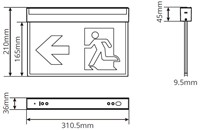 Pragmalux UNI Noodverlichting Vluchtwegverlichting 3W 60lm 24m LifePO4 1uur Wit Zelftest-7