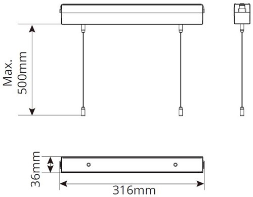 Pragmalux UNI Pendelset Wit (40cm kabel)-2