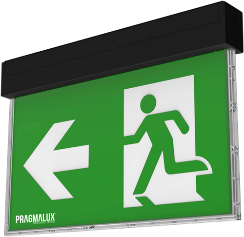 Pragmalux UNI Noodverlichting Vluchtwegverlichting 3W 60lm 24m LifePO4 1uur Zwart Zelftest