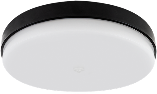 Pragmalux LED Plafonnière / Wandarmatuur Dura-M Zwart Ø340 IP64 IK10 8-18W 950-2300lm 3000K-3500K-4000K 3-CCT 3-step dim (100-10%) master + PIR Sensor & noodmodule 1uur zelftest-1