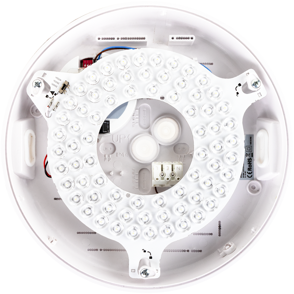 Pragmalux LED loftslampe Dura-S hvid Ø270 IP64 IK10 4-9W 375-1000lm 2200K-2700K 2-CCT