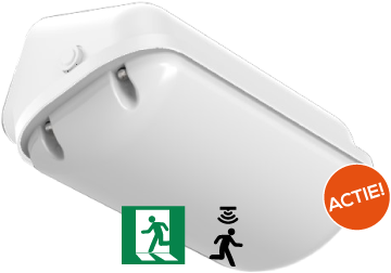 Pragmalux LED Gevelarmatuur Deca IP65 6.5-12W 3000K-4000K 2-CCT 650-1100lm Wit + Bewegingssensor & Noodmodule 3uur zelftest