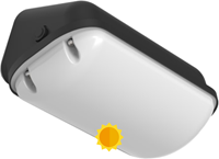 Pragmalux LED Gevelarmatuur Deca IP65 6.5-12W 3000K-4000K 2-CCT 650-1100lm Zwart + Daglichtsensor