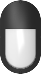 Pragmalux LED Bulkhead Ovalo IP65 Halve Afscherming Zwart