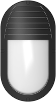 Pragmalux LED Bulkhead Ovalo IP65 Grill Afscherming Zwart