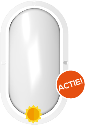 Pragmalux LED Bulkhead Ovalo IP65 5W 3000K-4000K 2-CCT 450lm Wit Ø270x148mm + Daglichtsensor