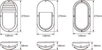 Pragmalux LED Bulkhead Ovalo IP65 5W 3000K-4000K 2-CCT 450lm Wit Ø270x148mm-2