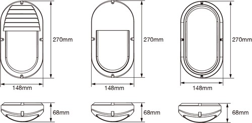 Pragmalux LED Bulkhead Ovalo IP65 5W 3000K-4000K 2-CCT 450lm Wit Ø270x148mm-2