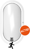 Pragmalux LED Bulkhead Ovalo IP65 5W 3000K-4000K 2-CCT 450lm Wit Ø270x148mm + Bewegingssensor