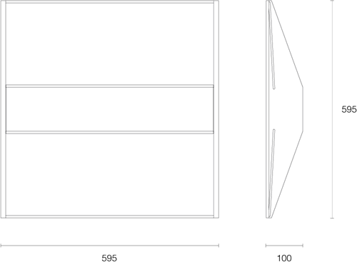 Pragmalux LED Inlegarmatuur 60x60cm Wingar 33W 3000K 3420lm UGR<19 +Philips Xitanium Driver (4x14W)-3