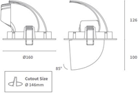 Pragmalux LED Richtspot Adjusto G2 24W 4000K CRI>90 PW 36D 3322lm Ø160 Buitenmaat - Gatmaat Ø146 Wit-1