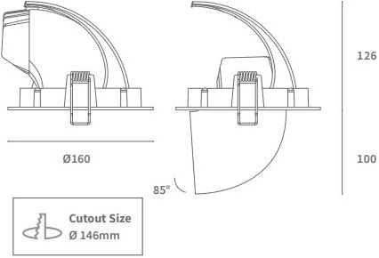 Pragmalux LED Richtspot Adjusto G2 24W 4000K CRI>90 PW 36D 3322lm Ø160 Buitenmaat - Gatmaat Ø146 Wit-1