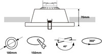 Pragmalux Inbouwspot Dome AR111 Rond Verdiept Kantelbaar wit RAL9003 - Incl. G53 Fitting-2