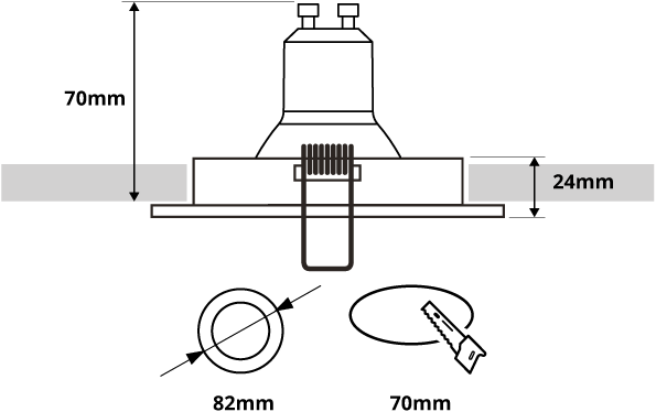 Pragmalux forsænket spot Luca IP65 rund hvid RAL9003 - inkl. GU10 fitting