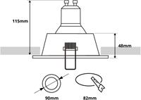 Pragmalux Inbouwspot Mido Rond wit RAL9003 - Incl. GU10 Fitting-1