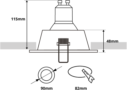 Pragmalux Inbouwspot Mido Rond wit RAL9003 - Incl. GU10 Fitting-1